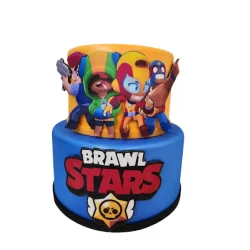 BOLO FAKE BRAWl STARS - 2 ANDARES- DECORAÇÃO FESTA INFANTIL (EVA SEM EMENDAS)