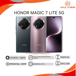 Honor Magic 7 Lite 5G 256GB, 12GB RAM, Câmera 108MP,  Processador Snapdragon 6 Gen 1,Bateria 6600mAh, Versão Global