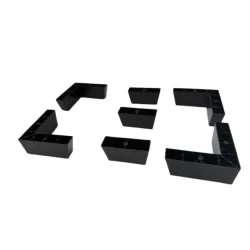 PÉS PARA CAMA BOX - BAÚ ,SOFÁ MODELO CANTONEIRA L + PÉ LINEAR COR PRETO- KIT 4X3