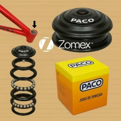Jogo Caixa Direção 1.1/8 44mm 30mm Mega Over Bike MTB Speed Aro 29 Alumínio Resistente Peças Ciclismo Importado Garfo