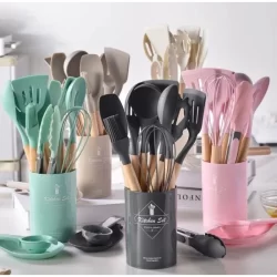 kit 12 peças utensílios de cozinha espátulas de silicone
