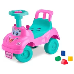 Totokinha Classica Rosa Menina Carrinho De Brinquedo Blocos Formas Geometrica
