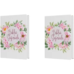 Kit Bíblia Sagrada BKJ | Flores Arco de Paz | Capa Dura | 2 Unidades