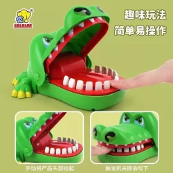 Jogo Crocodilo Morde Dedo Jacaré Dentista Aperta Dente Desafio Criança Brinquedo-13cm