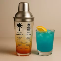 Coqueteleira Caipirinha 400ml Sheikeira de Vidro Tampa de Inox Para Bartender Profissional