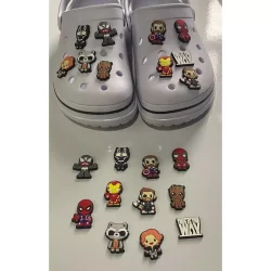 Kit 3 a 9 Pins Emborrachados para Babuche - Personagens Heróis Marvel