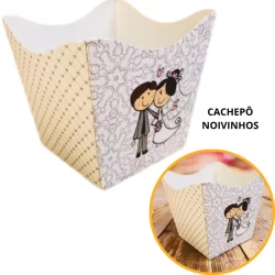 10~60 KIT CACHEPÔ DECORATIVO PAPEL CACHEPOT FESTAS FLORES DECORAÇÃO COR TEMA NOIVINHO 47.1