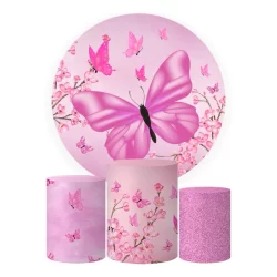 Trio Capa Cilindro + Painel Tema Borboleta Veste Fácil