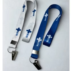 Cordão Personalizado SUS Crachá chaveiro identificação Jacaré com argola