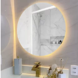 ENVIO IMEDIATO-ESPELHO LED REDONDO 60X60 + Kit de Instalação e fonte-Para Banheiro Sala Quarto