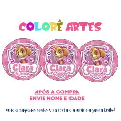 100 Adesivos Skye Patrulha Canina Personalizados 5x5 - Fazemos qualquer tema Adesivos Para Festas