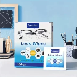 Caixa C/ 100 Peças Lenços Flanela Umedecidos Antiembaçante Limpa Lentes Óculos Câmera e outros Ref: B225