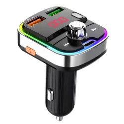 Carregador Veicular Transmissor Bluetooth FM SD Dual USB Celular Carro Inova
