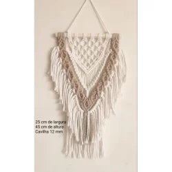 DECORAÇÃO PAREDE ESTILO BOHO EM MACRAMÊ  25 cm largura x 45 cm de altura