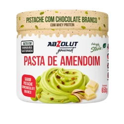 Pasta de Amendoim com Pistache 650g | Absolut Gourmet | Zero Açúcar, Proteica, Natural e Cremosa