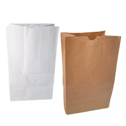 Saco de Papel Kraft PP 50 Unid Branco ou Kraft Delivery Embalagem