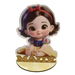 12 Centros de Mesa branca  de neve baby vazada sentada cabelo Personalizado Lembranças