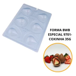 1~4 Formas bwb com silicone (3 partes) para chocolate cod 9701 - Coxinha 35g//