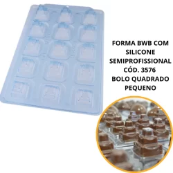 1~4 FORMA BWB COM SILICONE SEMIPROFISSIONAL,  DOCES FINOS CHOCOLATES CÓD. 3576 BOLO QUADRADO PEQUENO