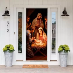 Capa De Porta Retangular Para Decorações Cristãs Nascimento Jesus