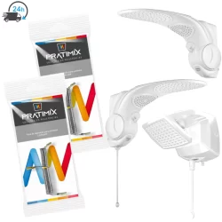Kit 2 Resistência Chuveiro Lorenzetti Duo Shower Futura Eletrônica Multitemperatura 127V/220V