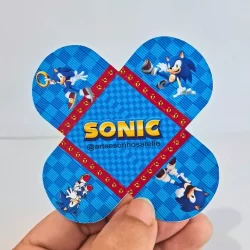 50 Forminhas Personalizadas de Doce Brigadeiro 4 Pétalas Festa, Aniversário Sonic