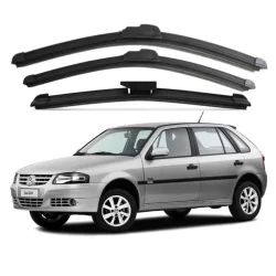 Kit 3 Palhetas Limpador De Parabrisa Dianteiro + traseiro Volkswagen Gol G4 2005 Até 2012