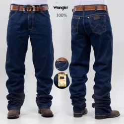 calça country masculina rodeio Wrangler tecido  grosso modelo balão .