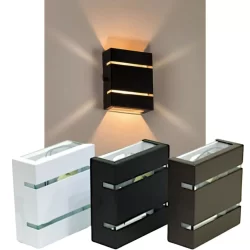 Kit 05 Luminária Arandela Slim 2 Fachos c/ 2 Frisos | Interna e Externa p/ Parede e Muro 110/220V
