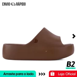 Chinelo Slide Melissa Free Plataforma Feminina Marrom Original Com Nota Fiscal e Garantia