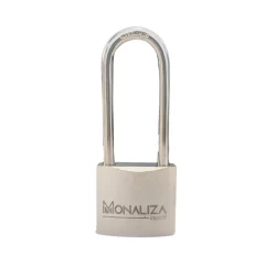 Cadeado 37mm Haste Longa Monaliza Prata c/3 Chaves
