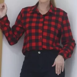 Camisa Xadrez Feminino Grepinho Oversized Tendência Da Moda M/G/GG