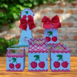 kit Cereja Cerejinha Personalizados Lembrancinhas Caixinhas para Festa  PEGUE E MONTE