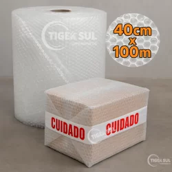 Plástico Bolha 40cm x 100m – Proteção Profissional | 25 Micras  p/ E-commerce | Alta Resistência