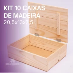 kit 10 Caixas de Madeira com tampa 20,5x13x7,5 Dia dos Namorados, Dia das Mães - presentes|cosméticos|chocolates