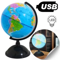 Globo Terrestre Giratório Político 20cm Diâmetro e 30cm Altura