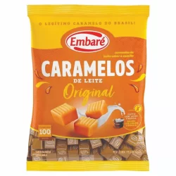 Bala de Caramelo Leite Sabor Baunilha 660g - Embaré