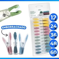 Prendedor Pregadores 36 Unidades 9x1Cm Borrachado Sanremo Para Roupas Multicolorido Estampa Folha