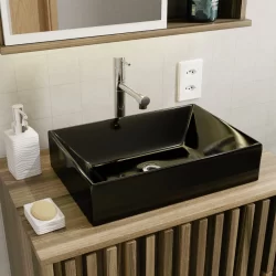 Cuba de Apoio Super Luxo Preta (ENVIO IMEDIATO) 39 x 27 cm Preta Decoração de casa nova