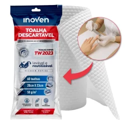Toalha Papel Descartável 60un Uso Profissional Manicure Estética TW2023 20x23cm