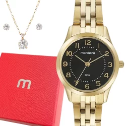 Relógio Mondaine Feminino Dourado Original Luxo Prova Dágua