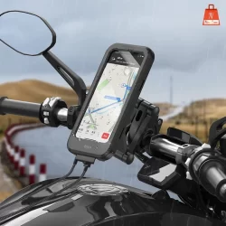 Suporte magnético telescópico para celular de motocicleta bolsa à prova d'água para navegação de celular em carro