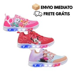 Tênis Infantil Feminino Menina Bebê Led Casual Escolar Envio Imediato