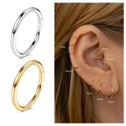 Piercing TITÂNIO - Joia 100% Legítima - Argola Clicker Lisa | Nariz | Conch | Daith | hélix | septo