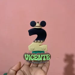 Vela topo de bolo Mickey Safari