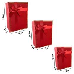 Caixa Para Presente Vermelha com Detalhe dourado - Escolha o Tamanho P/M/G