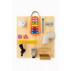 Painel Sensorial de Atividades Montessori Brinquedo Infantil Pedagógico Educativo Placa Madeira Bebê Montessoriano MDF