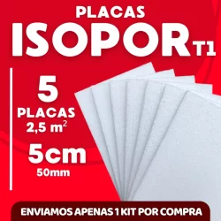 5 Placas De Isopor Antichamas Espessura 50mm (5cm)  Forro Térmico Acústico