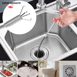 Desentupidor de Ralo multiuso Pia Flexível Com Pegador na Ponta Cozinha 60 CM Para Casa Banheiro