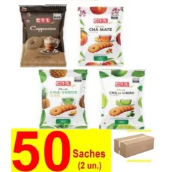 Kit Com 50 Sachês De Biscoito Cil Rosquinhas Doces 10g - 4 Sabores Sortidos